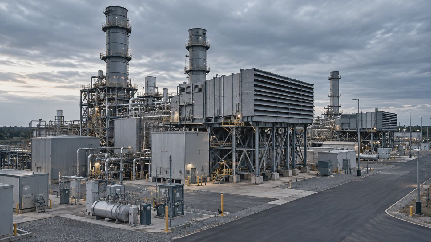 Illustrative industrial buildings and infrastructure.